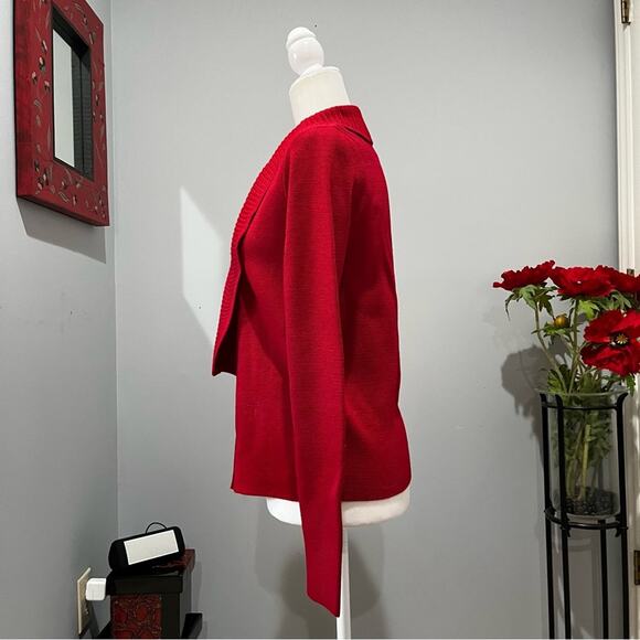NEW Ann Taylor Loft Merino Wool Ribbed Shawl Collar Cardigan Sweater Red XS NWT - Picture 4 of 14